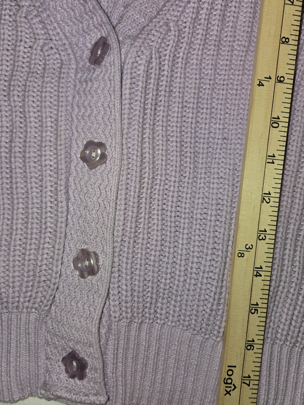 Jessica Simpson Lilac Chunky Knit Button-Up Cardigan SZ M